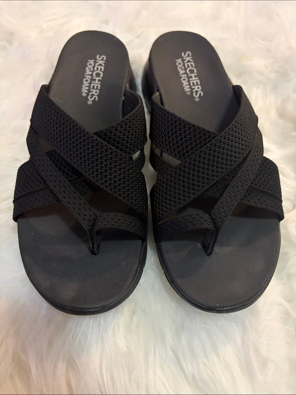 Skechers Women's Black Yoga Foam Sandals